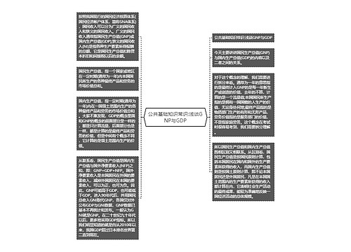 公共基础知识常识:浅谈GNP与GDP