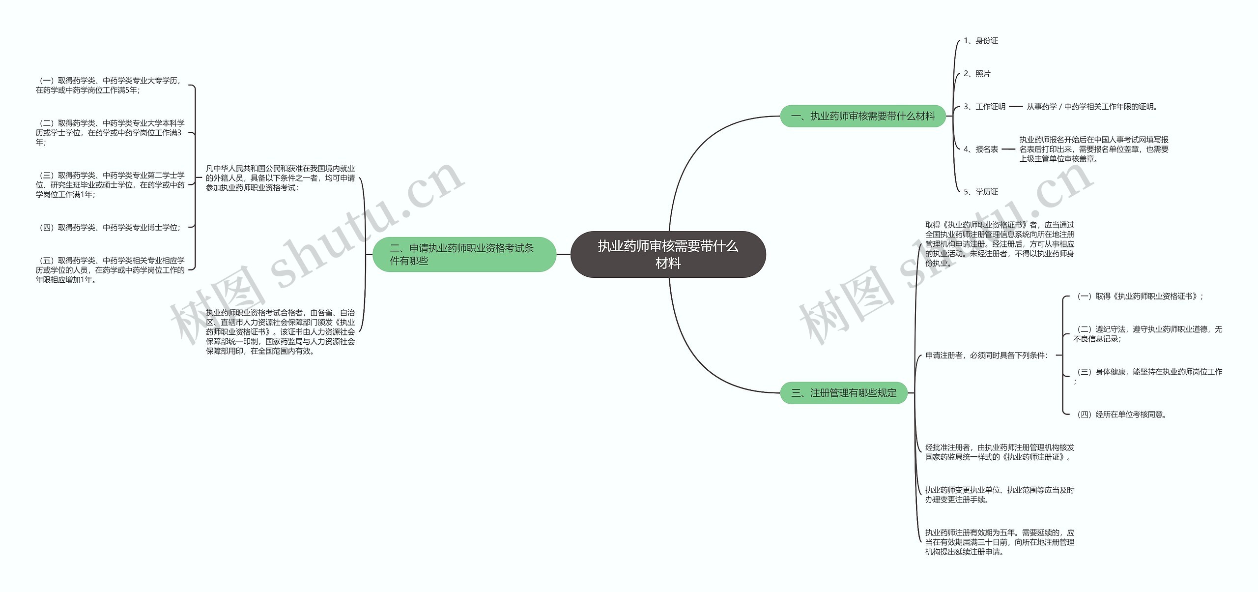 执业药师审核需要带什么材料思维导图