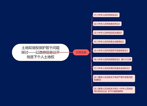 土地知情权保护若干问题探讨——以政府信息公开制度下个人土地权