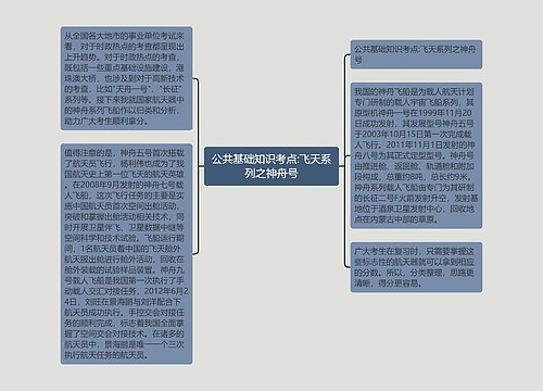 公共基础知识考点:飞天系列之神舟号