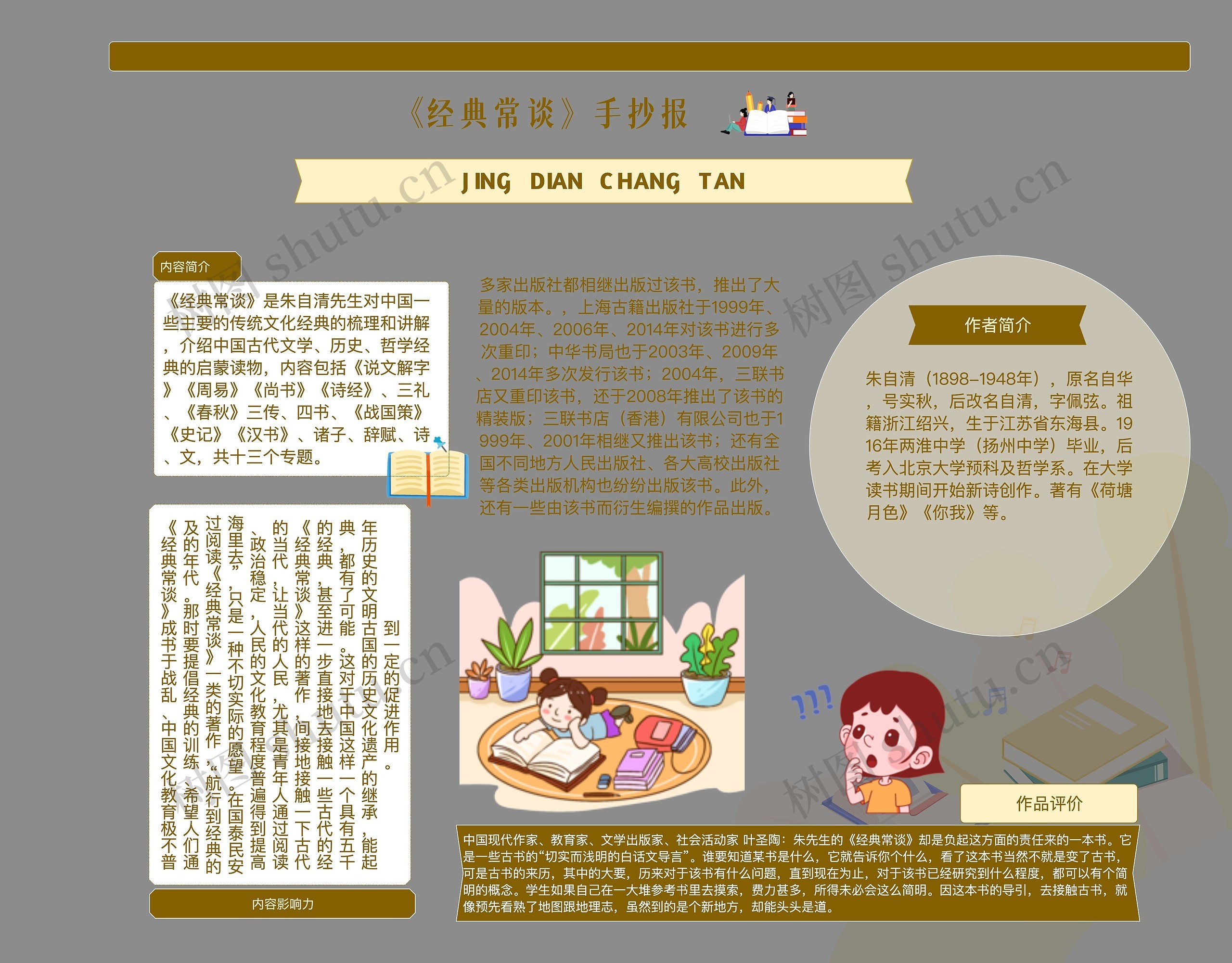 《经典常谈》手抄报