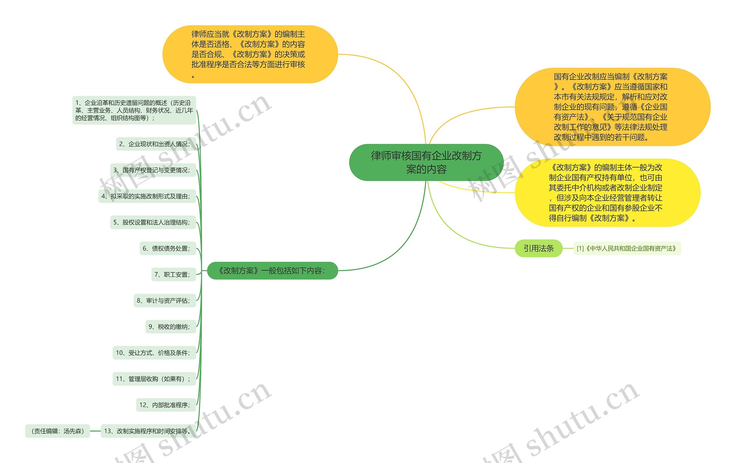 律师审核国有企业改制方案的内容