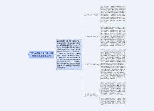 2019年国家公务员考试超常发挥 就要放下压力