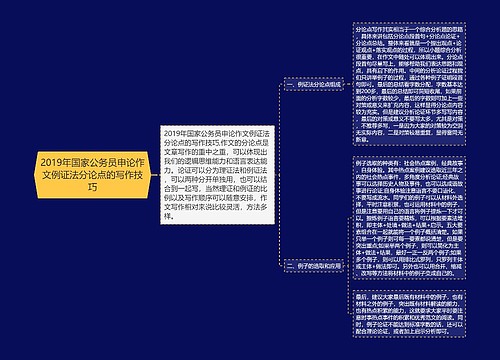 2019年国家公务员申论作文例证法分论点的写作技巧