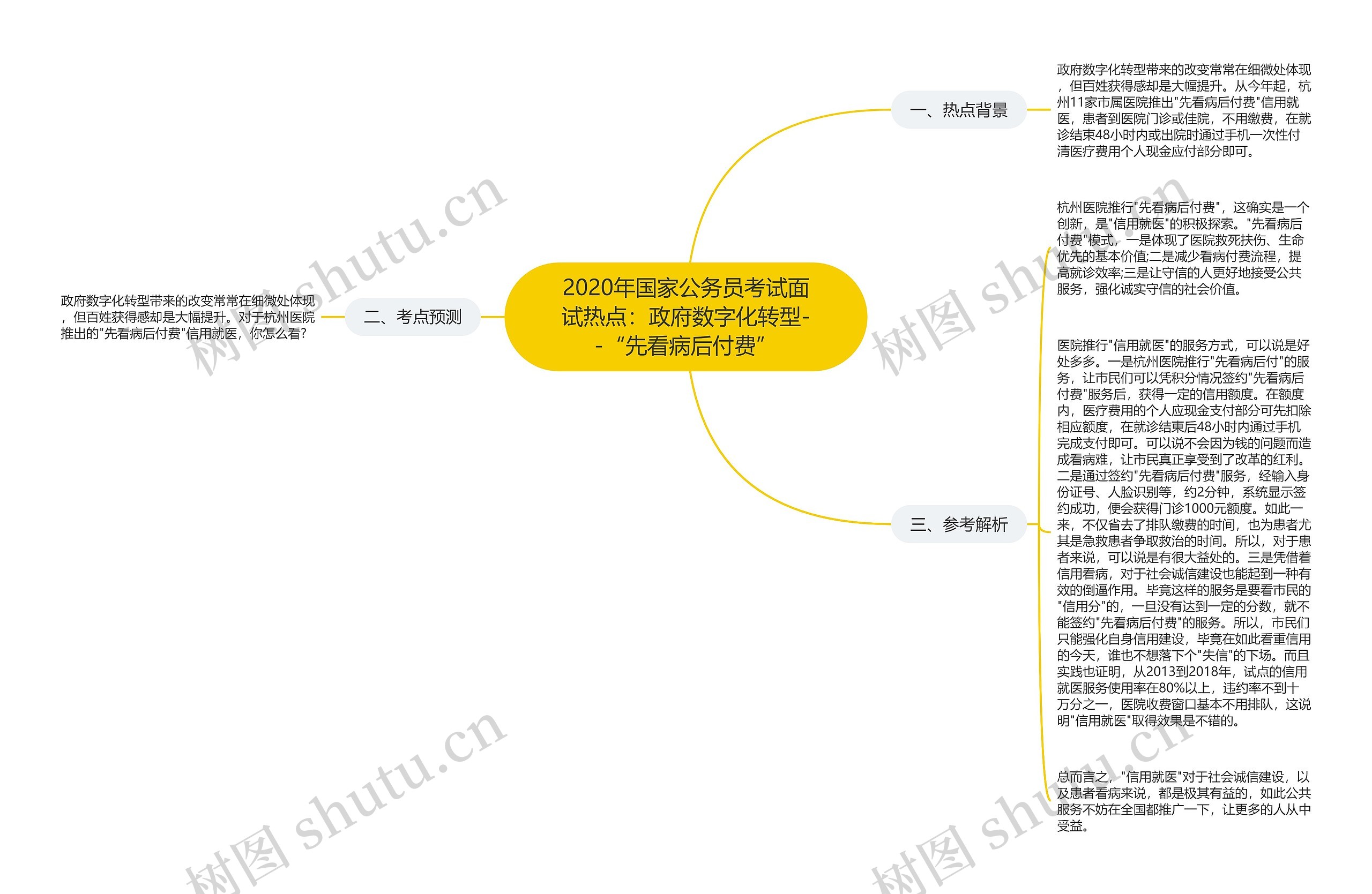 2020年国家公务员考试面试热点：政府数字化转型--“先看病后付费”