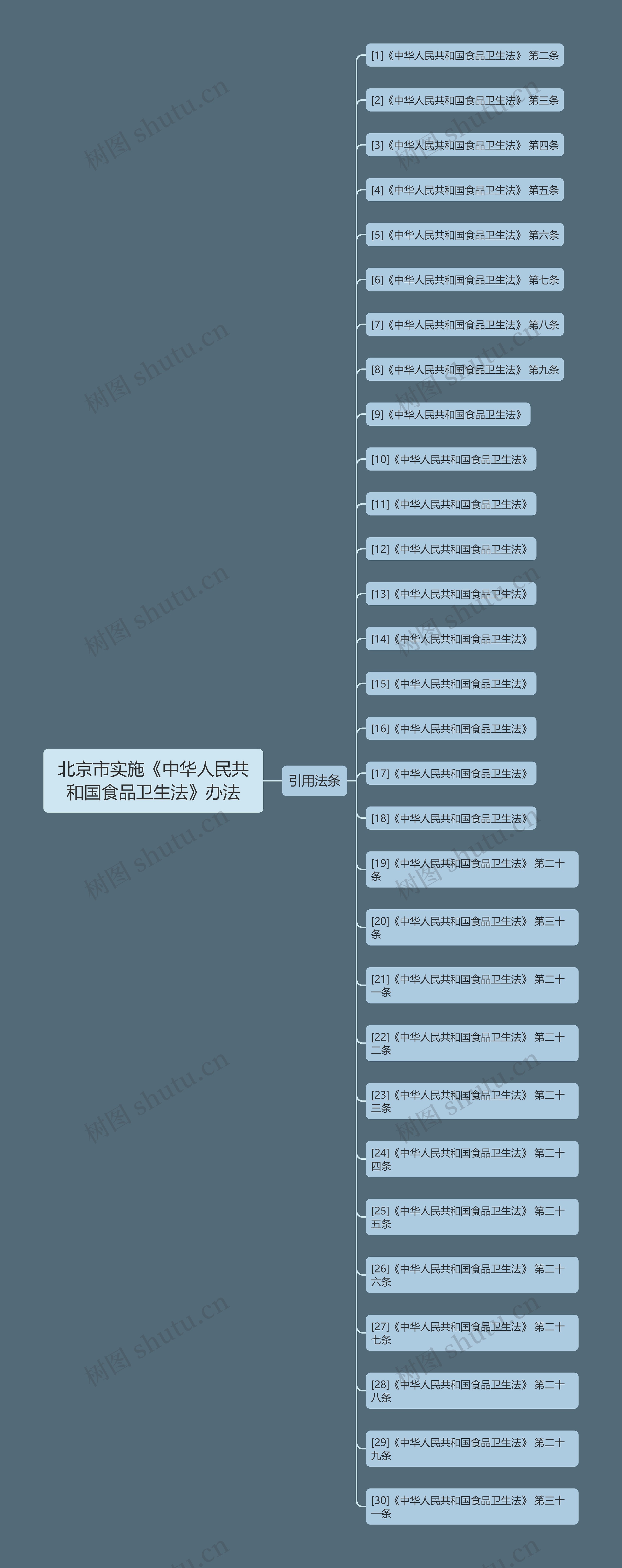 北京市实施《中华人民共和国食品卫生法》办法思维导图