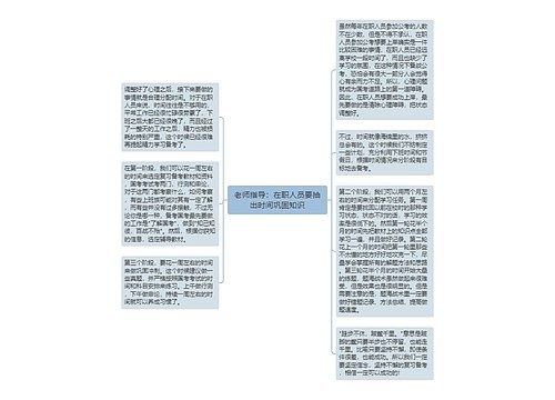 老师指导：在职人员要抽出时间巩固知识