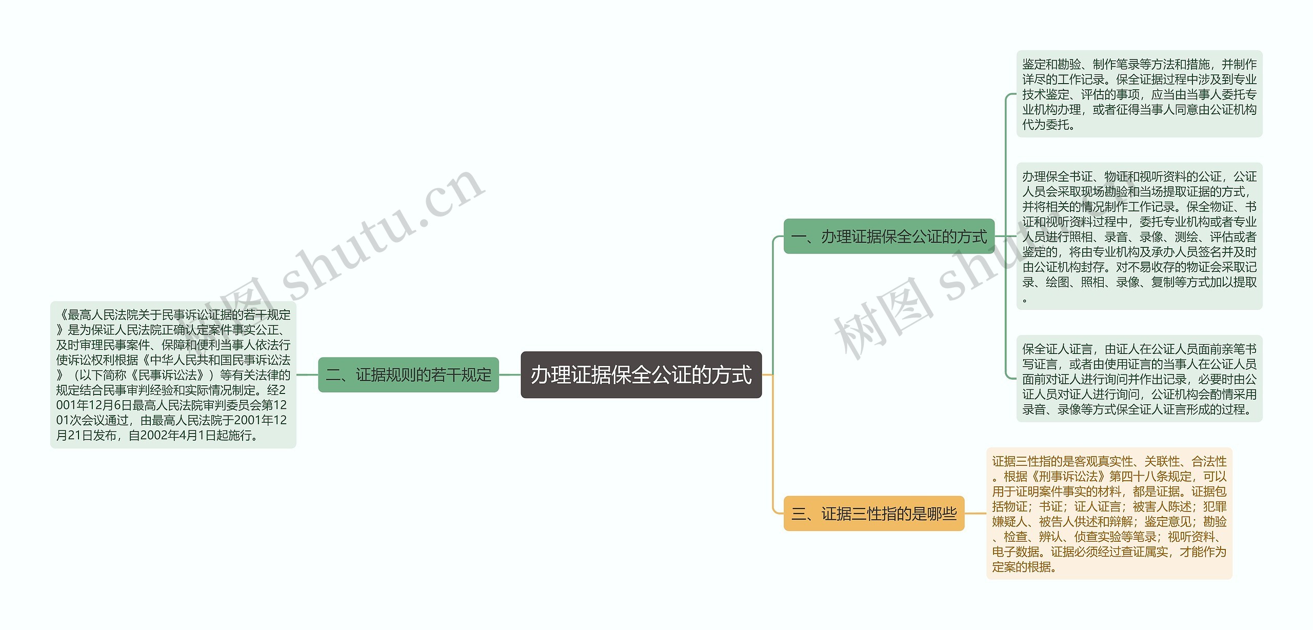 办理证据保全公证的方式思维导图