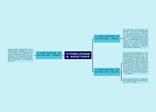 2019年国家公务员面试指南：面试怯场了我有妙招
