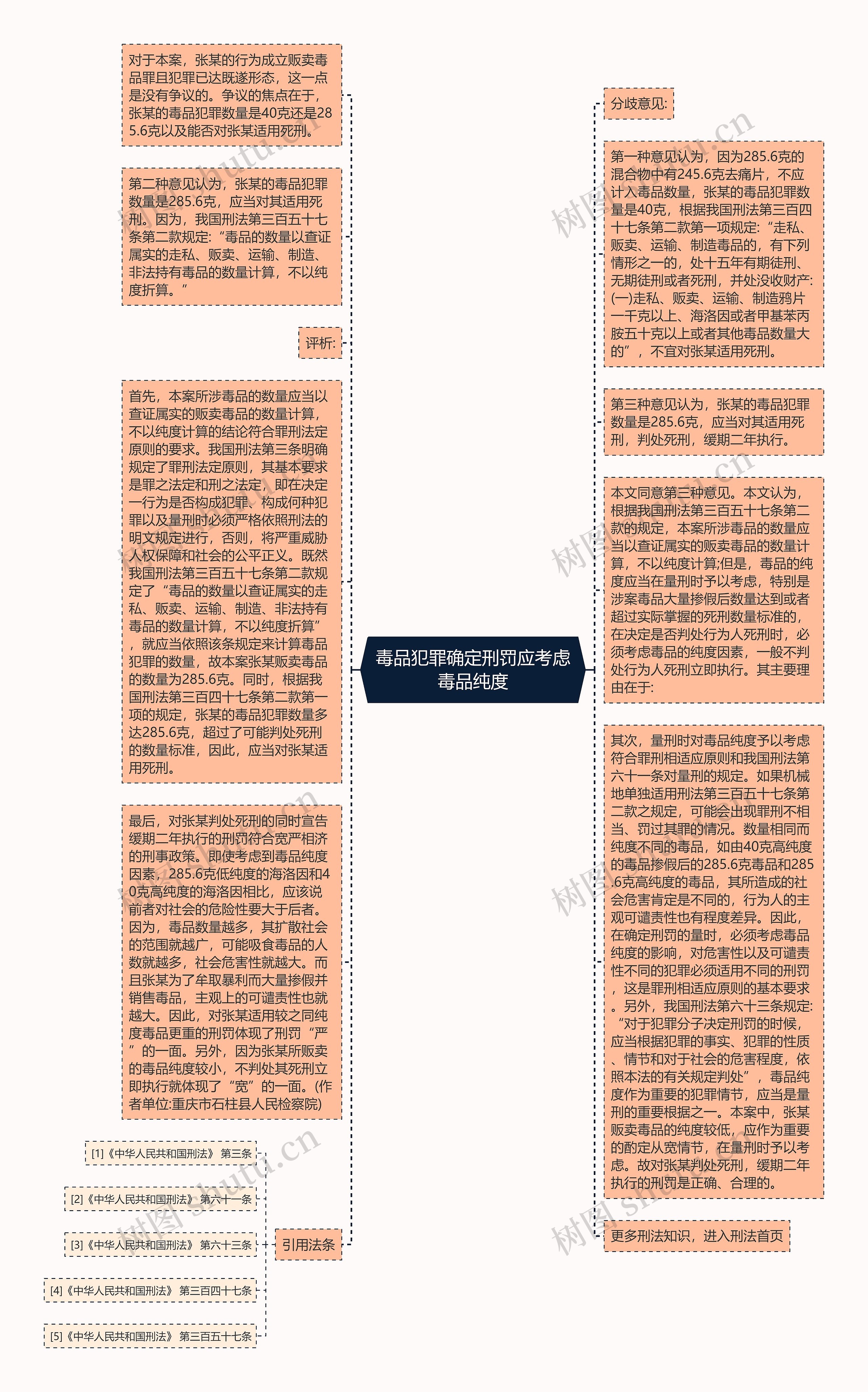 毒品犯罪确定刑罚应考虑毒品纯度思维导图