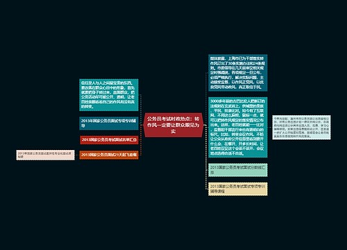 公务员考试时政热点：转作风一定要让群众眼见为实