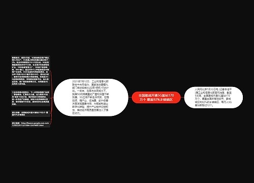 全国建成开通5G基站170万个 覆盖92%乡镇镇区