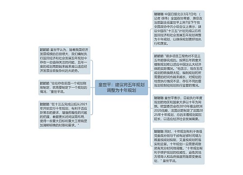 童世平：建议将五年规划调整为十年规划