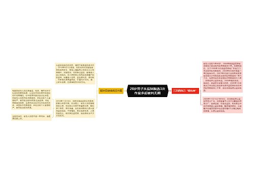 28岁男子从监狱脱逃3次作案多起被判无期