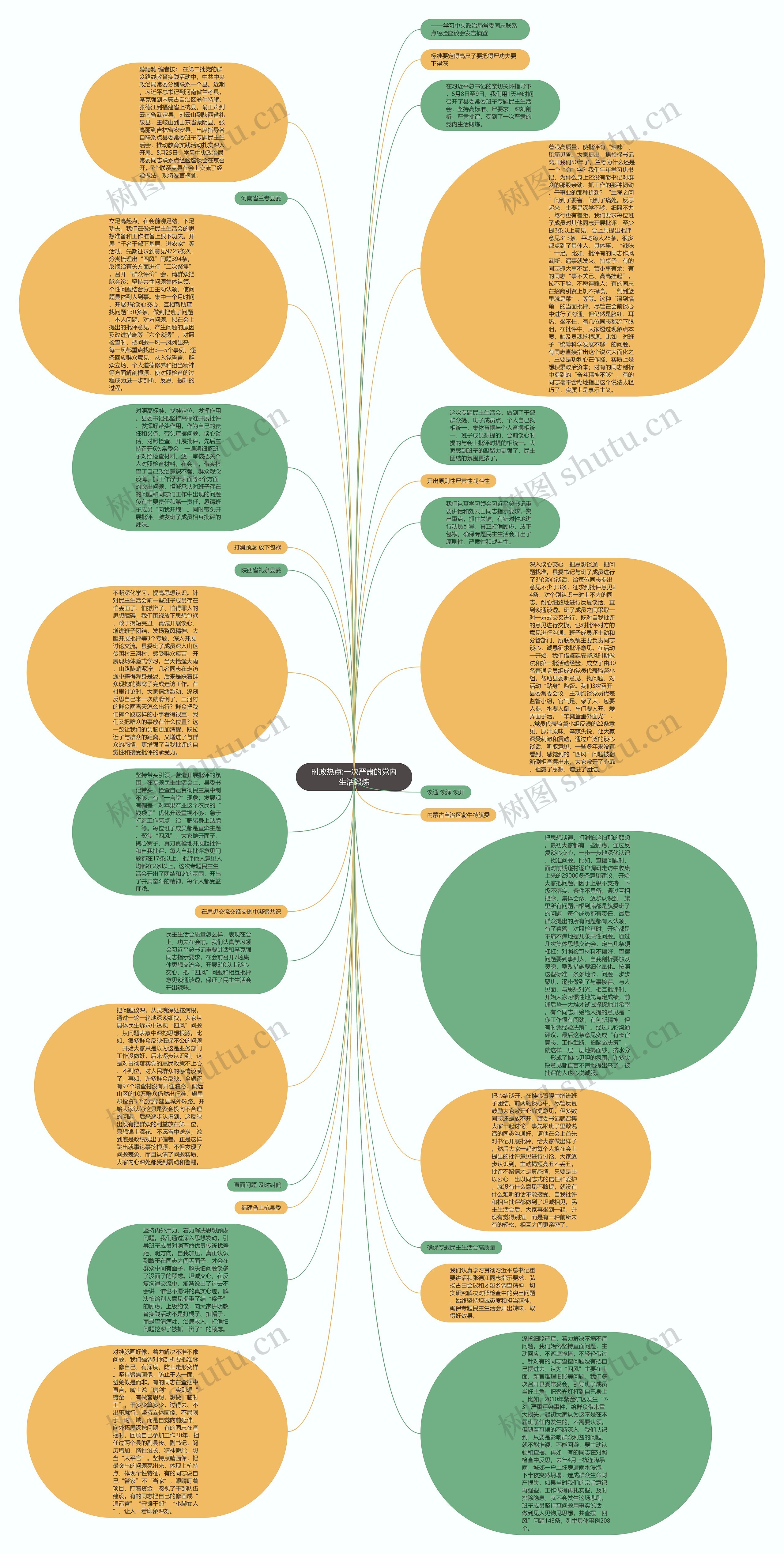 时政热点:一次严肃的党内生活锻炼思维导图