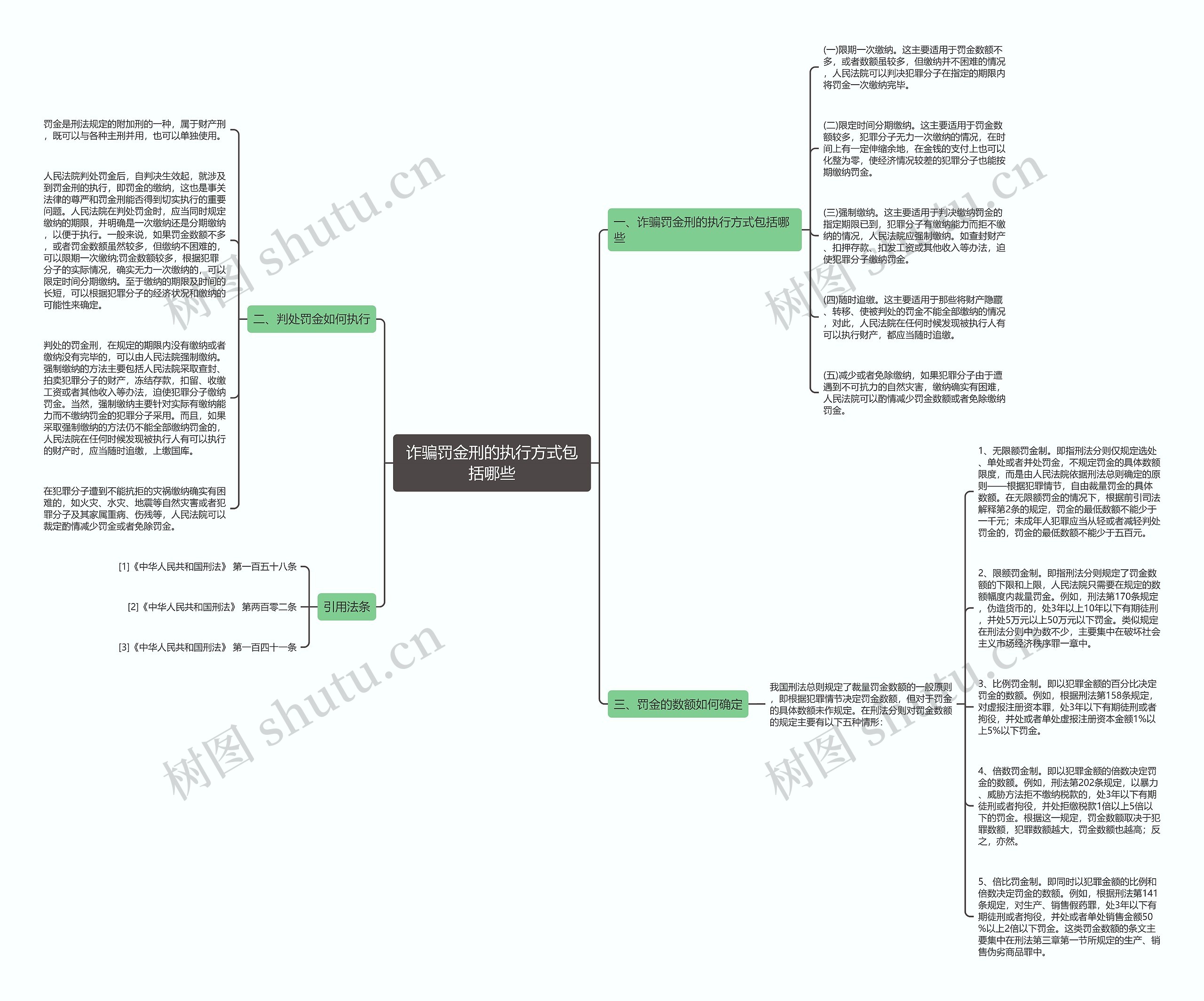 诈骗罚金刑的执行方式包括哪些思维导图