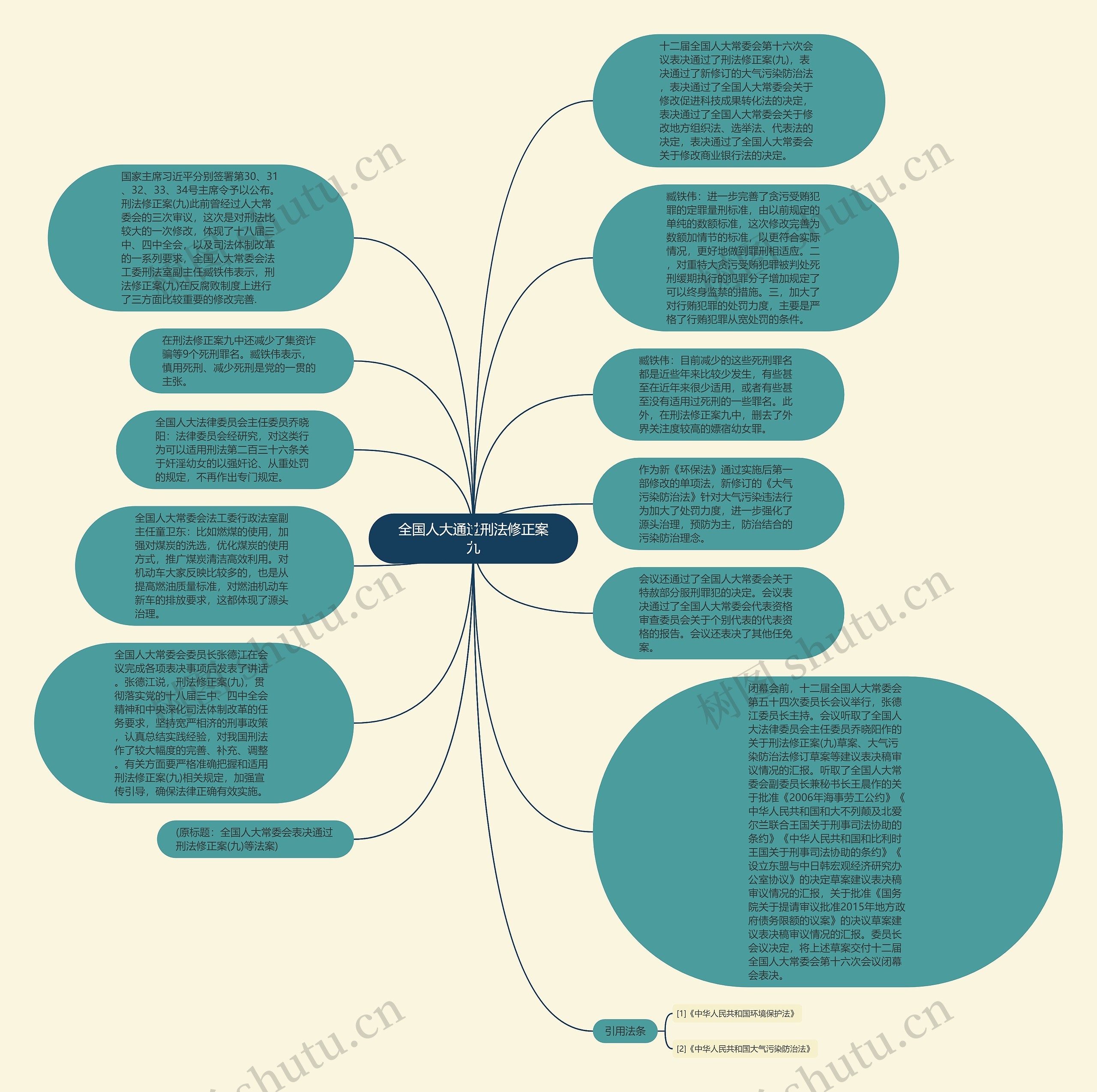 全国人大通过刑法修正案九思维导图