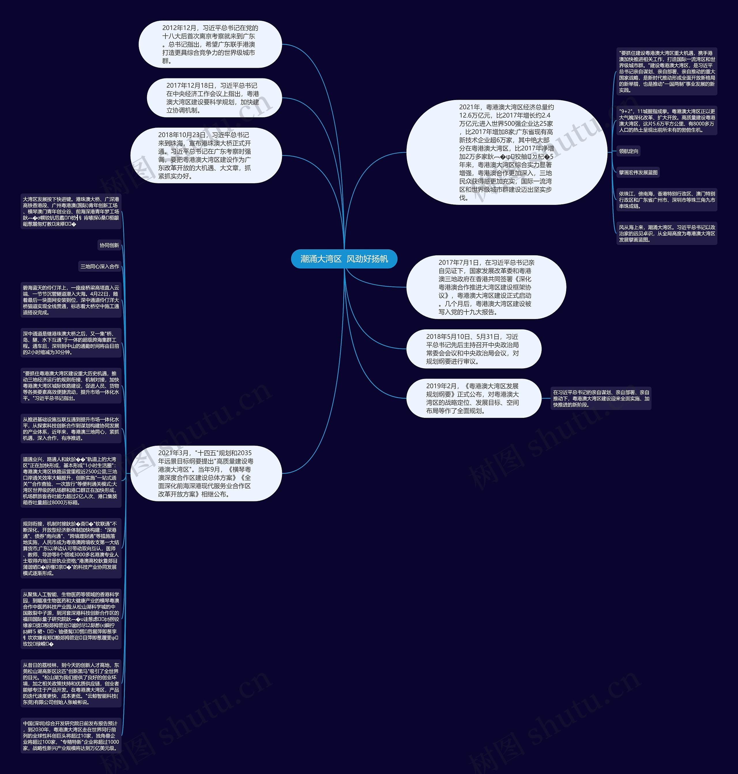 潮涌大湾区  风劲好扬帆思维导图
