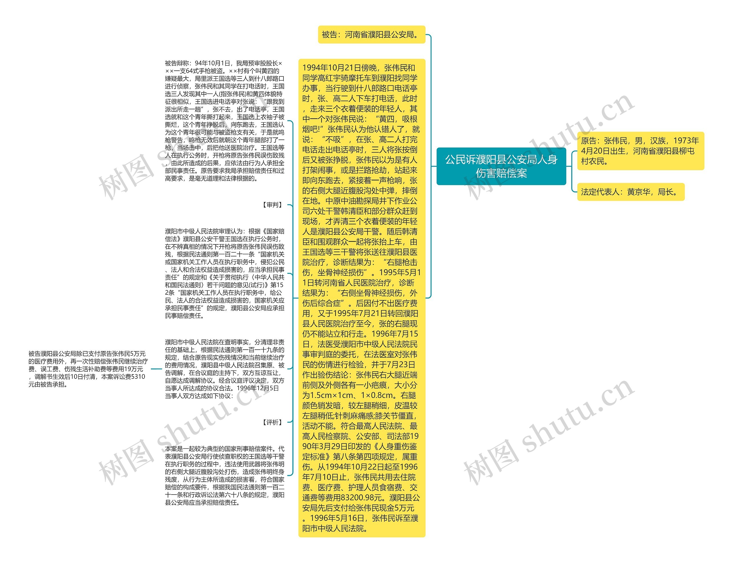 公民诉濮阳县公安局人身伤害赔偿案思维导图