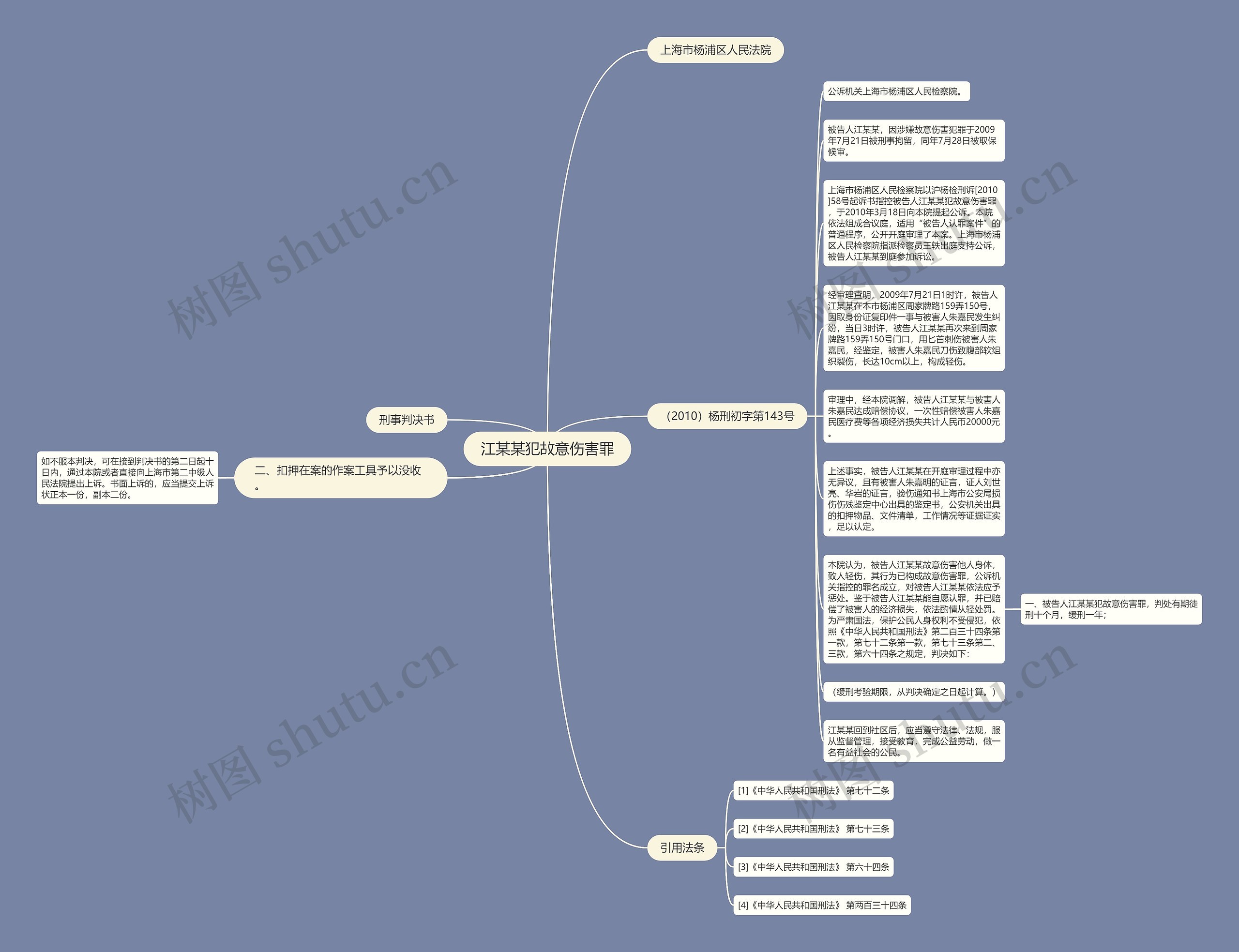 江某某犯故意伤害罪思维导图