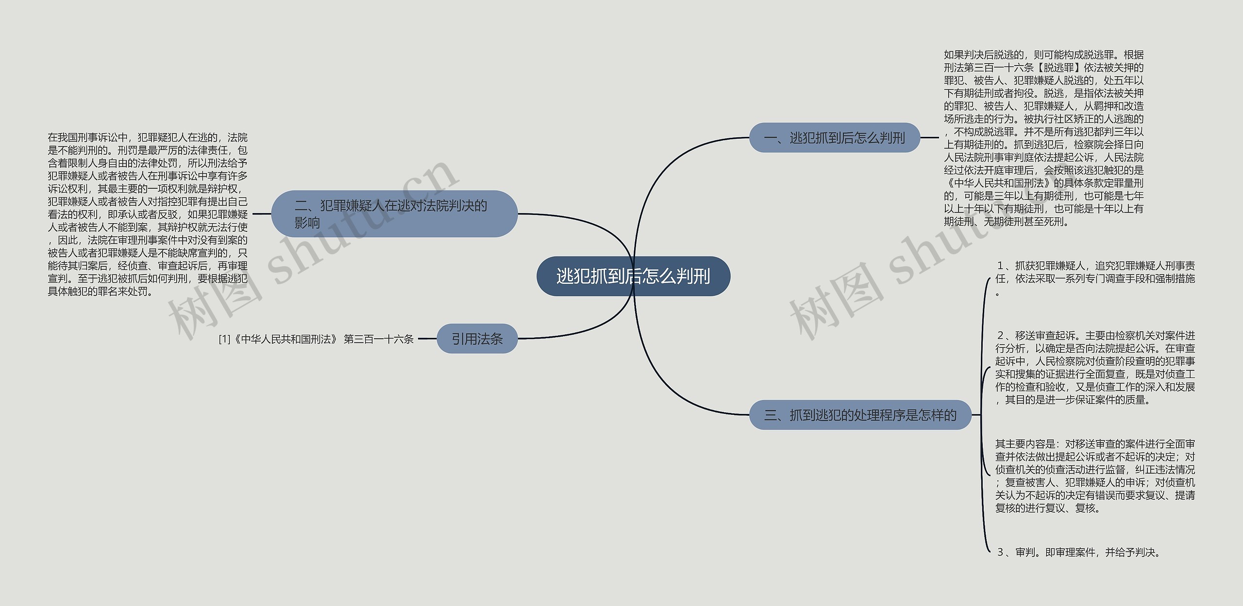 逃犯抓到后怎么判刑思维导图