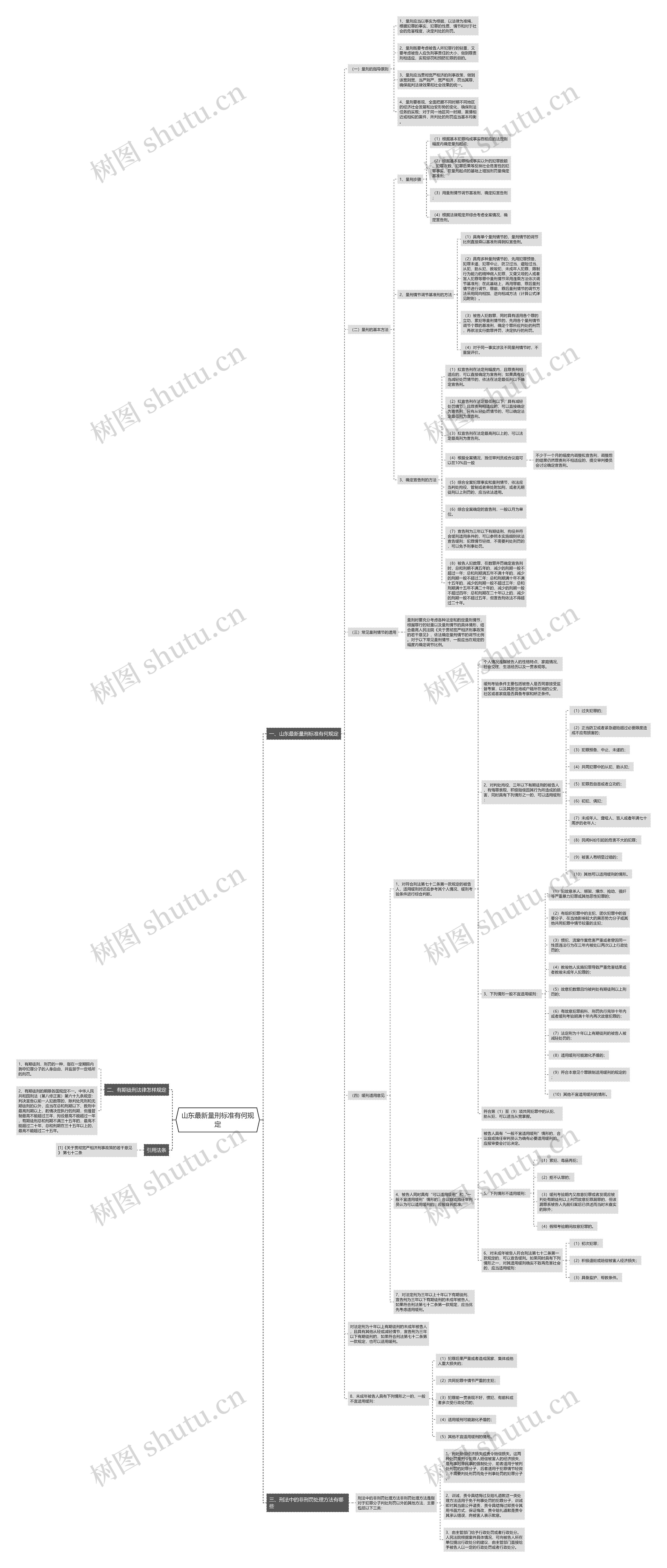 山东最新量刑标准有何规定思维导图