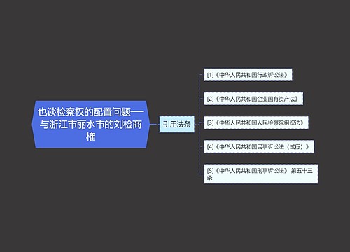 也谈检察权的配置问题──与浙江市丽水市的刘检商榷