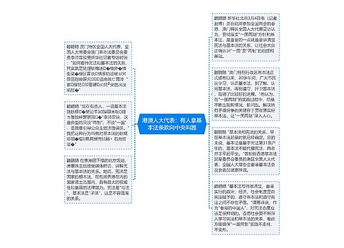 港澳人大代表：有人拿基本法条款向中央叫嚣