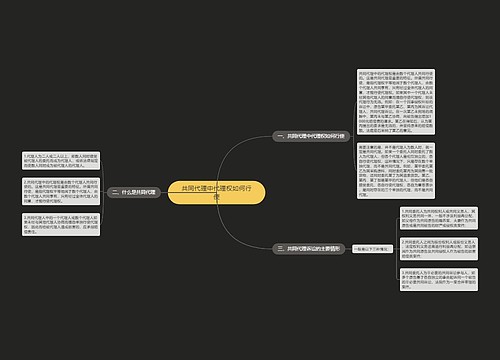 共同代理中代理权如何行使