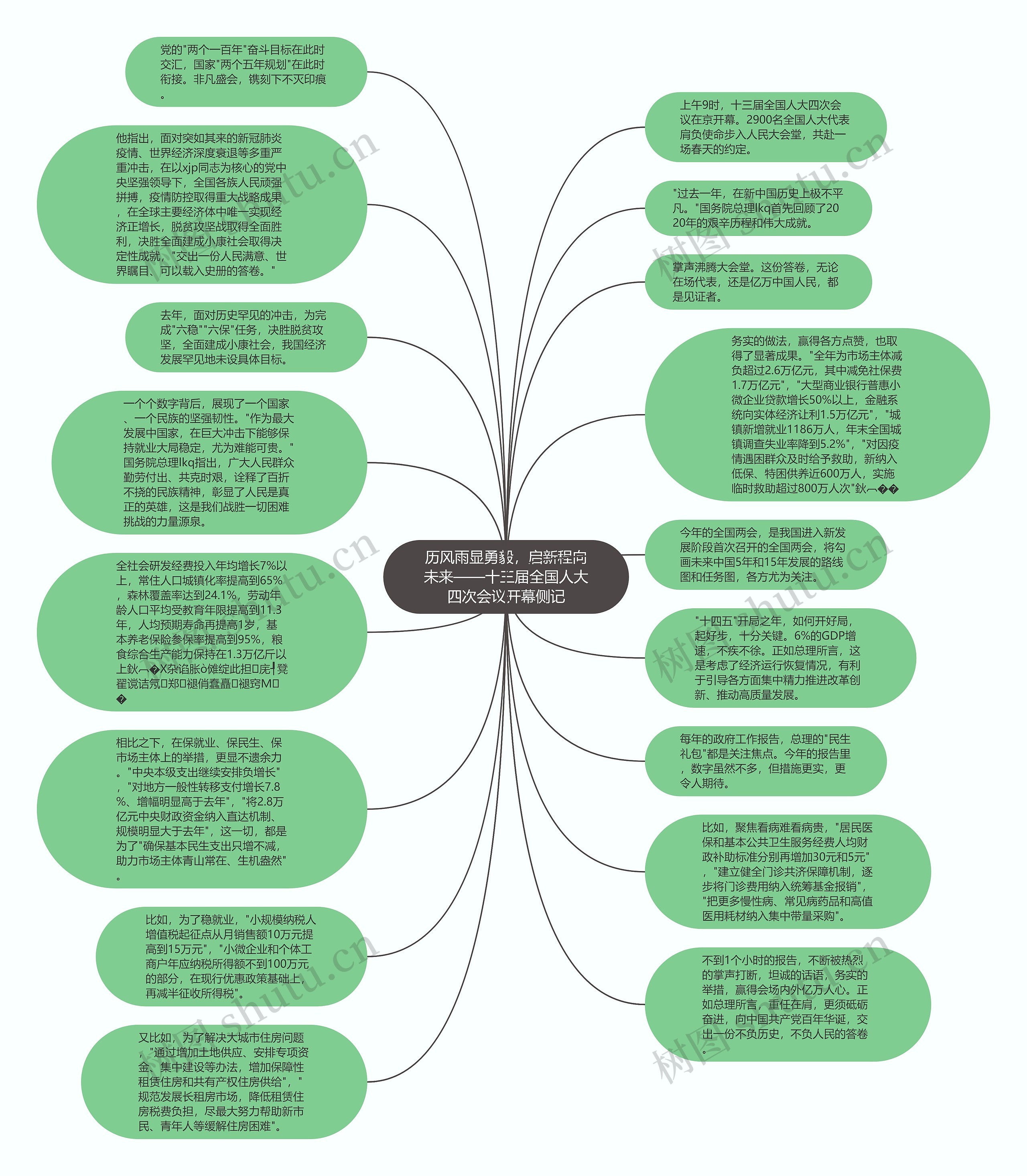 历风雨显勇毅，启新程向未来——十三届全国人大四次会议开幕侧记思维导图