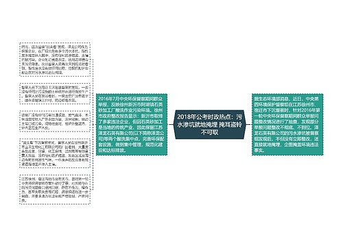 2018年公考时政热点：污水渗坑就地掩埋 掩耳盗铃不可取