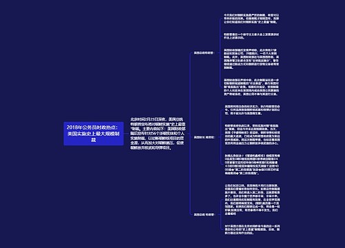 2018年公务员时政热点：美国实施史上最大规模制裁