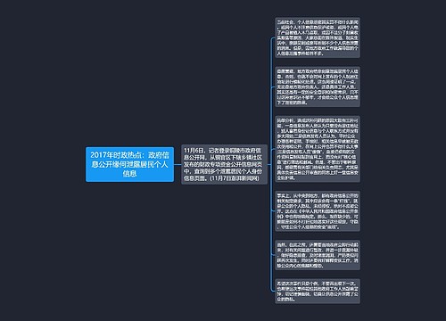 2017年时政热点：政府信息公开缘何泄露居民个人信息