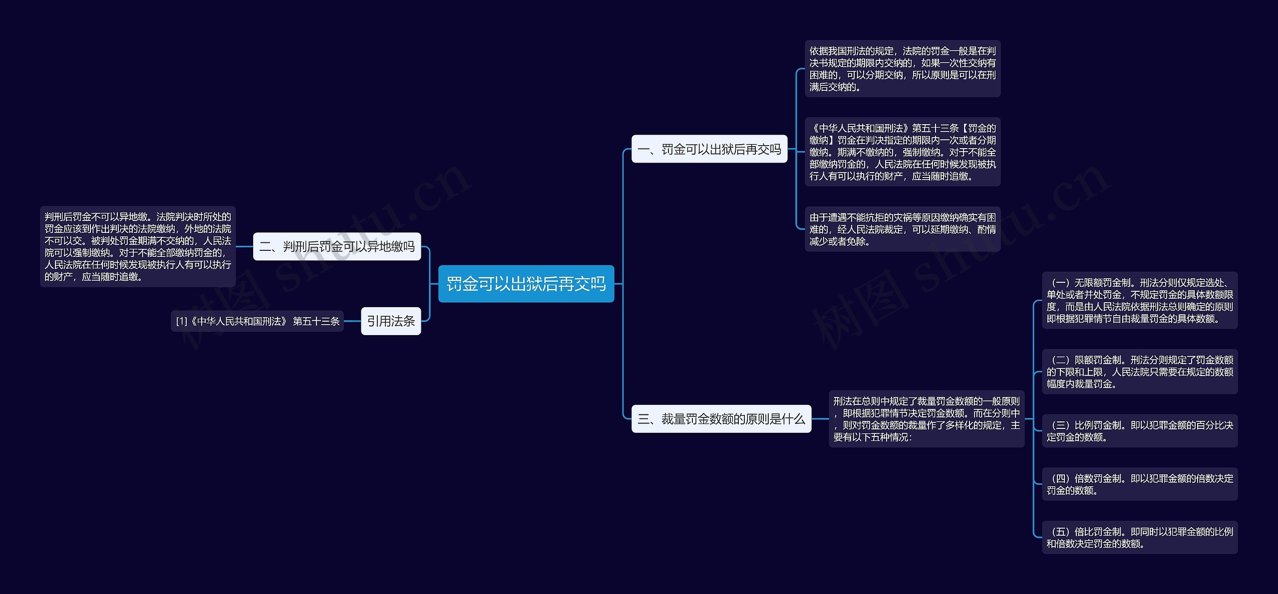 罚金可以出狱后再交吗思维导图