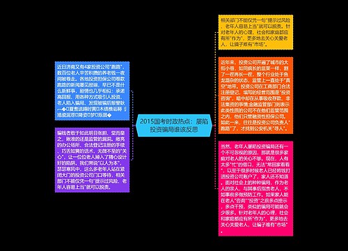 2015国考时政热点：屡陷投资骗局谁该反思