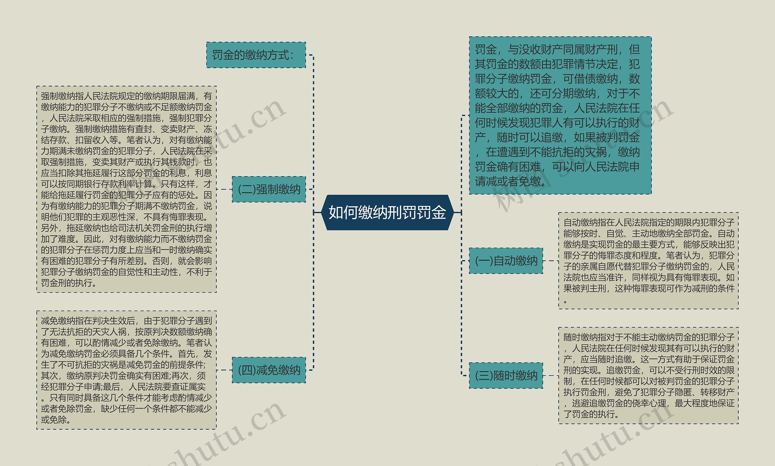 如何缴纳刑罚罚金思维导图