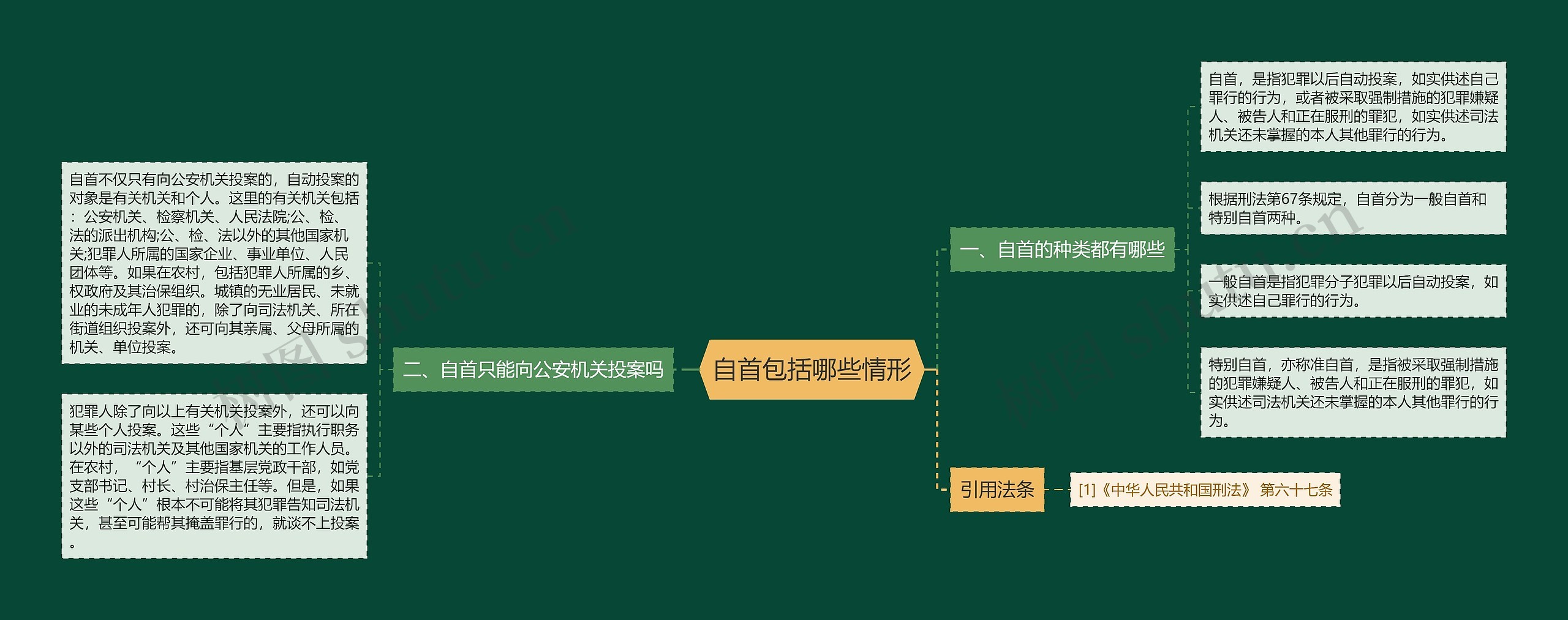 自首包括哪些情形思维导图