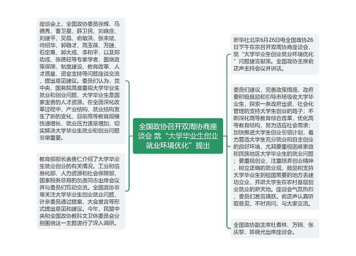 全国政协召开双周协商座谈会 就“大学毕业生创业就业环境优化”提出