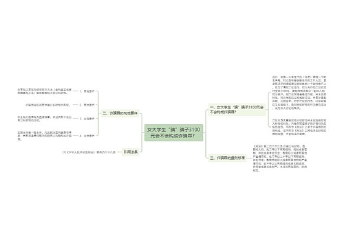 女大学生“骗”骗子3100元会不会构成诈骗罪？