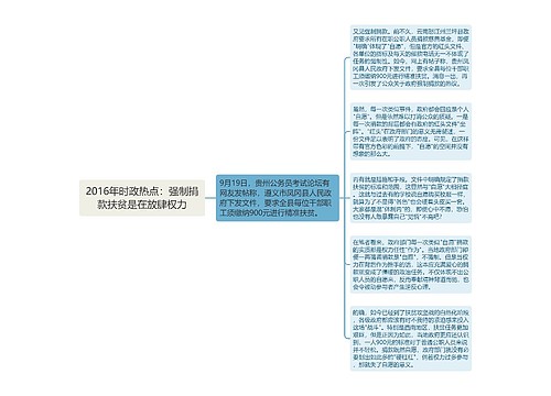 2016年时政热点：强制捐款扶贫是在放肆权力