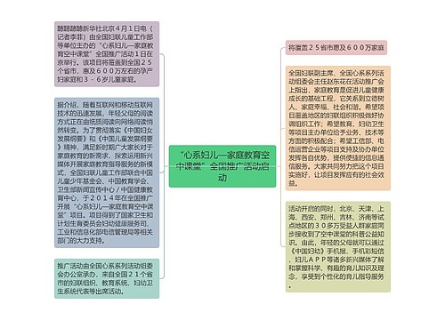 “心系妇儿—家庭教育空中课堂”全国推广活动启动