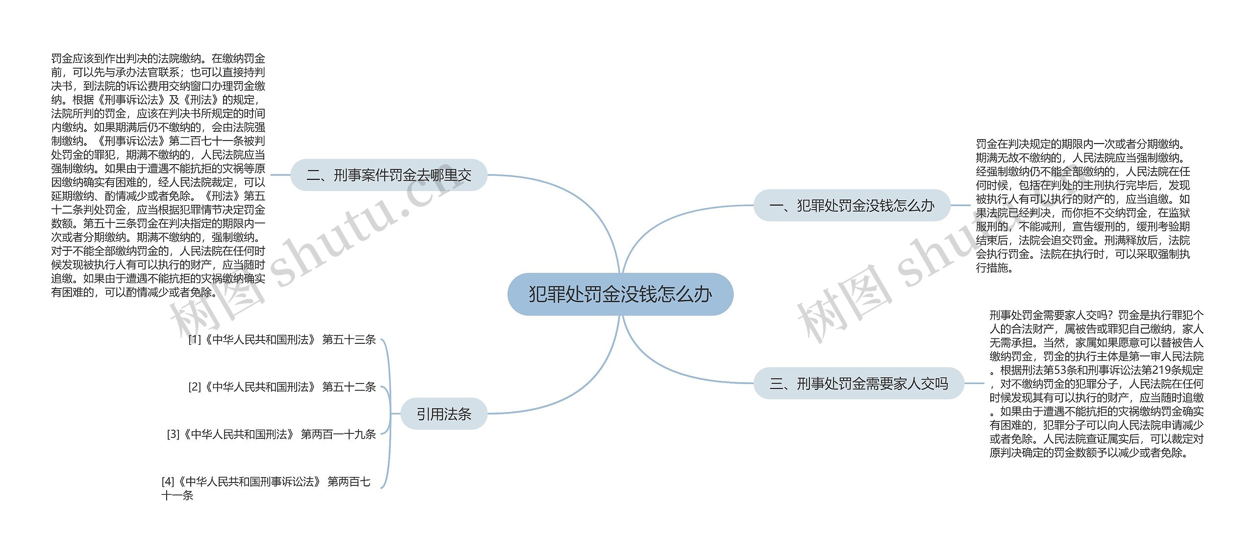 犯罪处罚金没钱怎么办思维导图