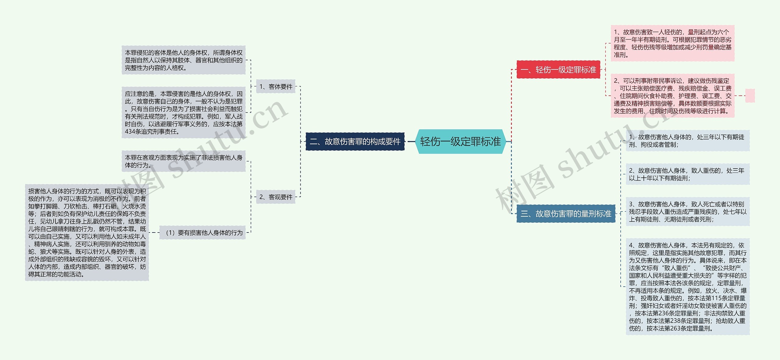 轻伤一级定罪标准思维导图