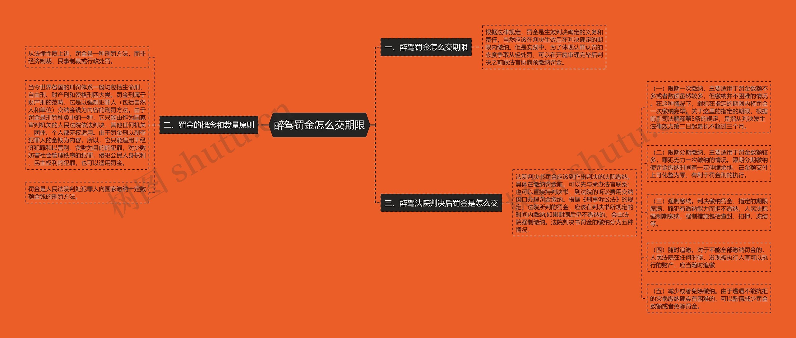 醉驾罚金怎么交期限思维导图