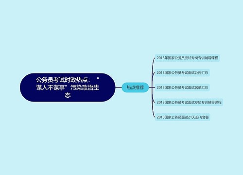 公务员考试时政热点：“谋人不谋事”污染政治生态