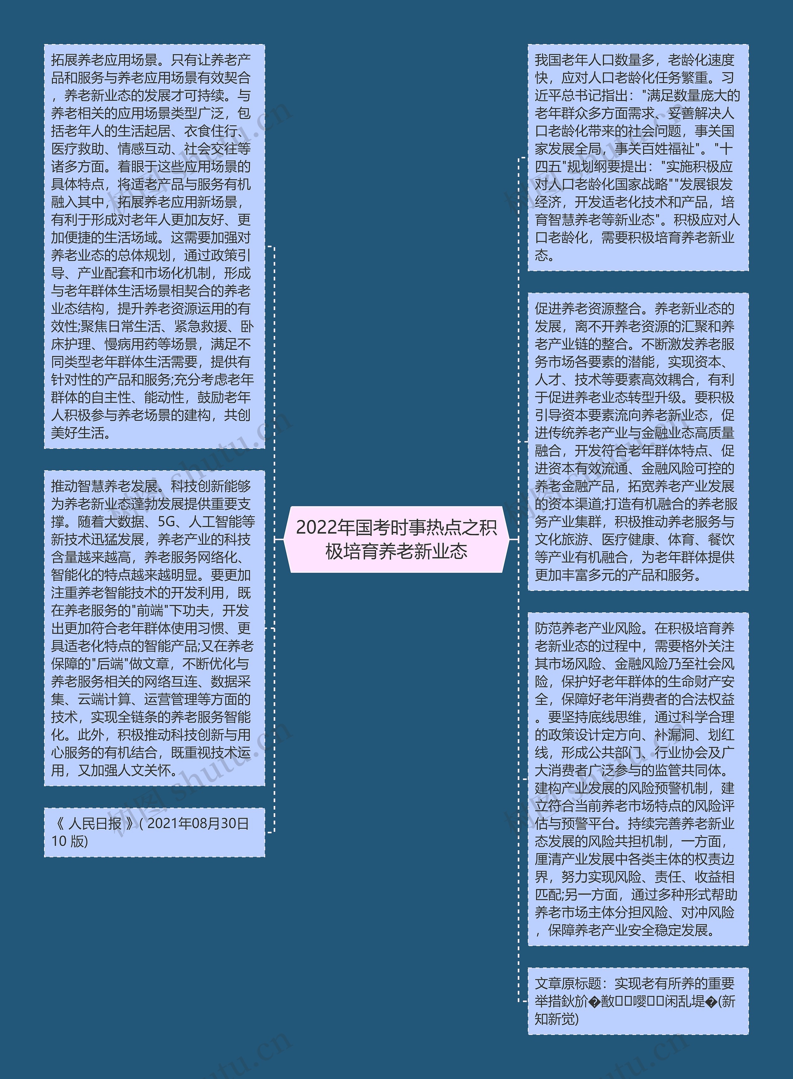 2022年国考时事热点之积极培育养老新业态思维导图