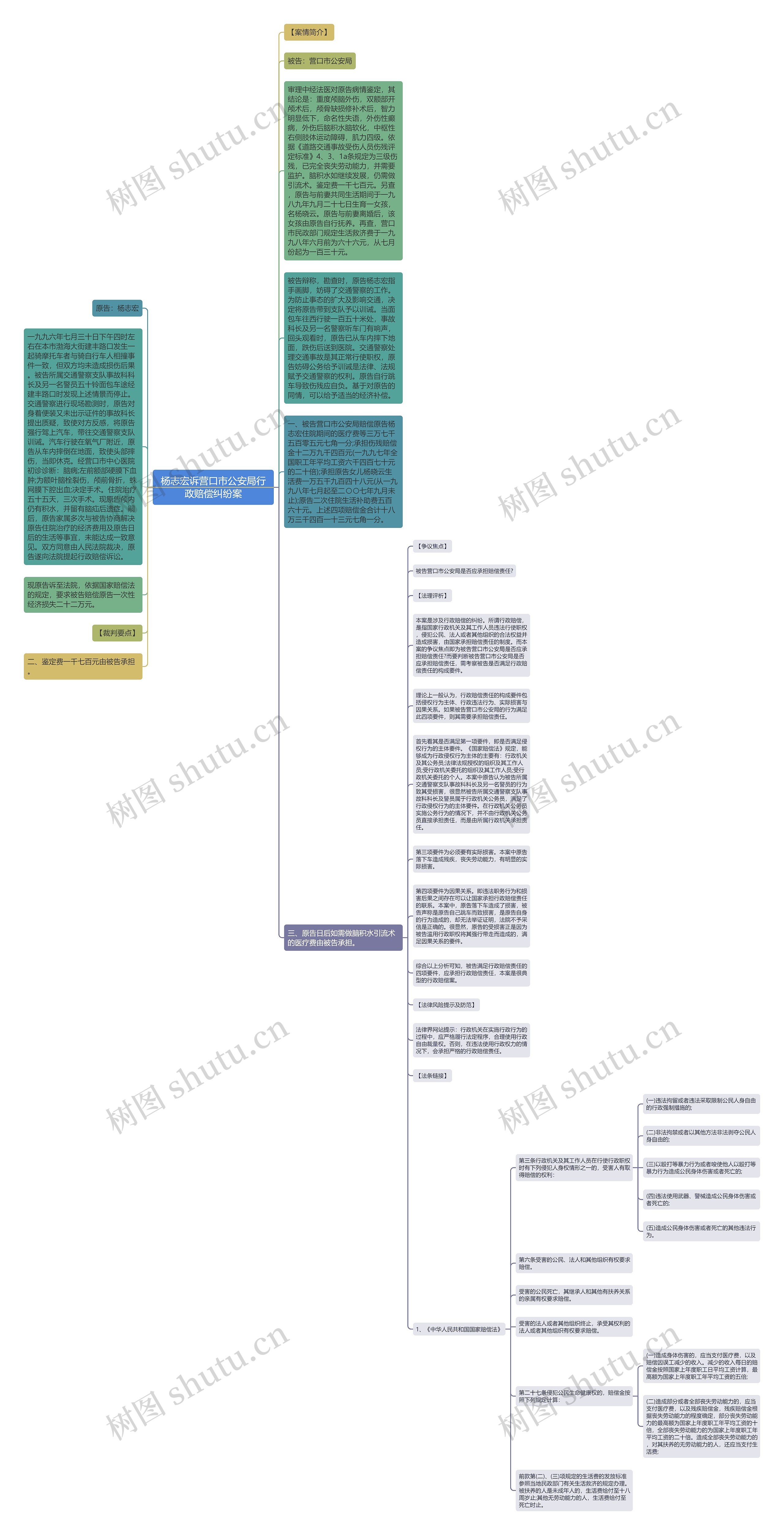 杨志宏诉营口市公安局行政赔偿纠纷案思维导图