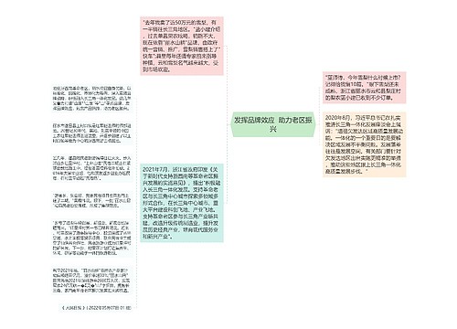 发挥品牌效应  助力老区振兴