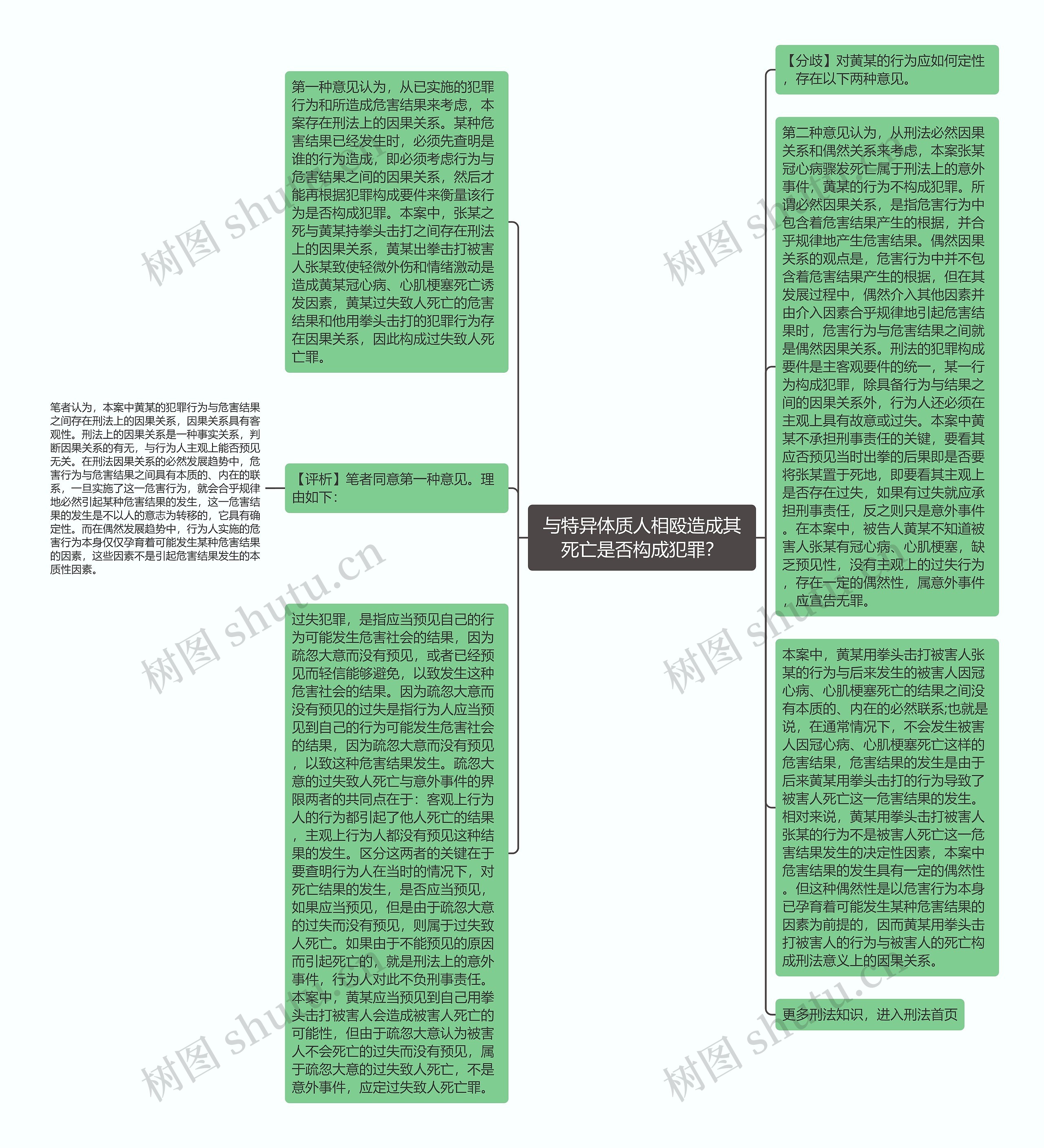 与特异体质人相殴造成其死亡是否构成犯罪？思维导图