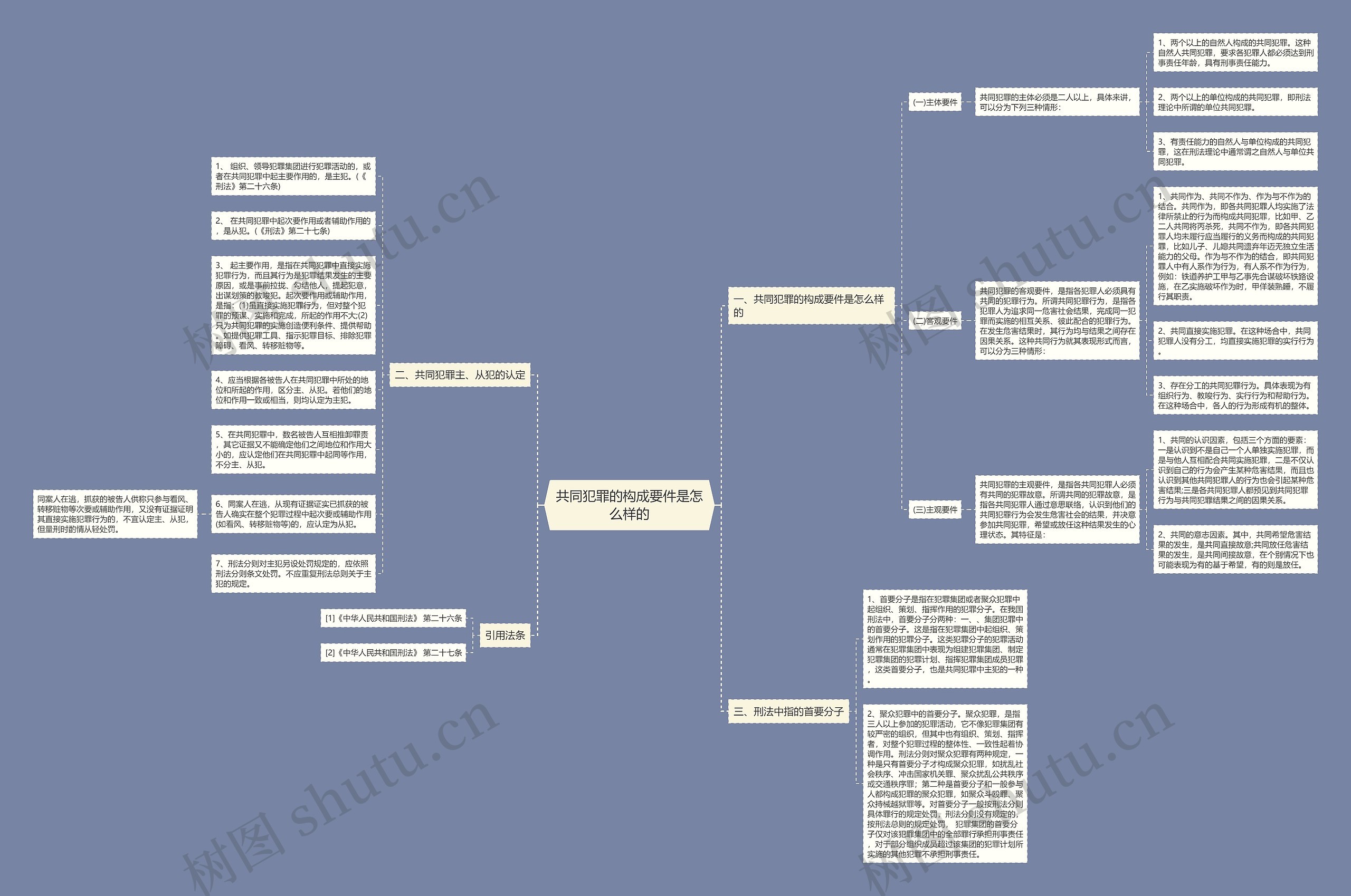 共同犯罪的构成要件是怎么样的思维导图